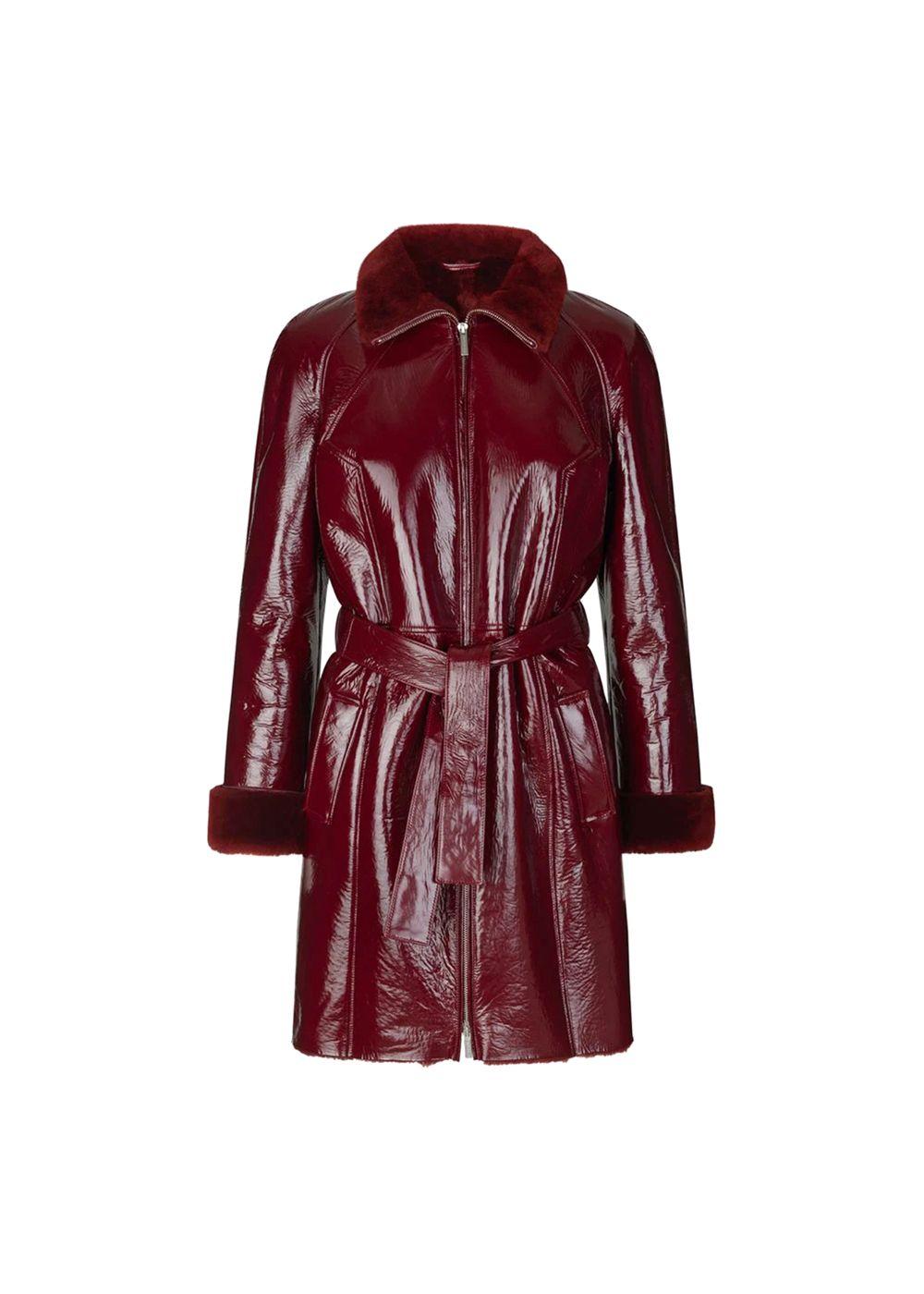Burgundy Tuscan Lamskin Fusun Shearling Coat