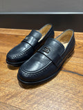 Chanel Navy Leather Moccasins