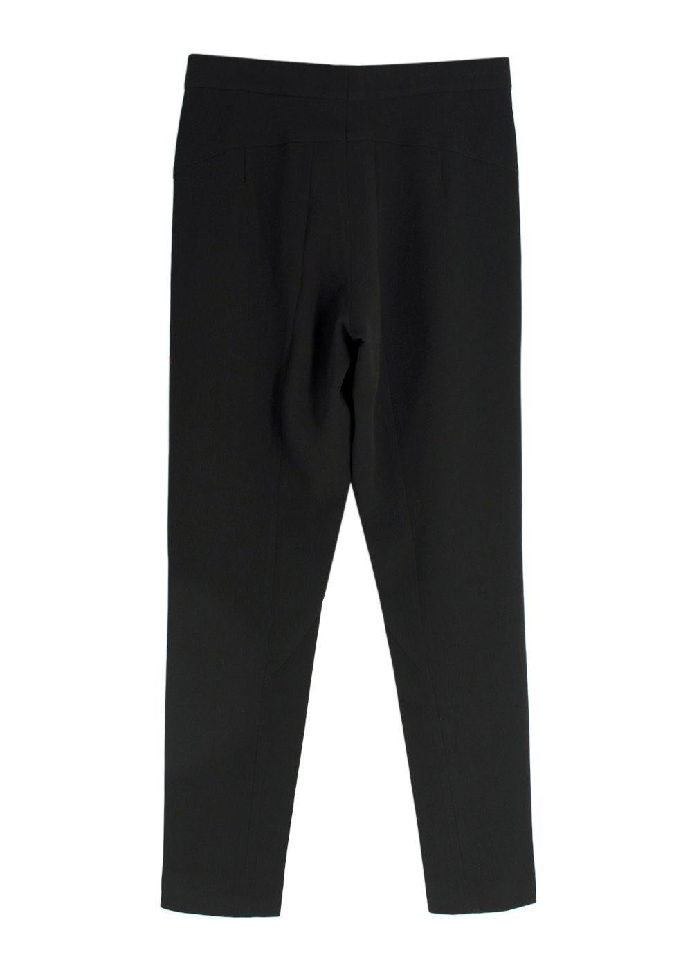 Chloe Black Crepe Trousers with Hook and Eye Closure
