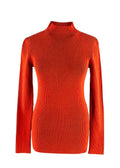 Proenza Orange Ribbed Knit High Neck Top