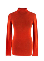 Proenza Orange Ribbed Knit High Neck Top