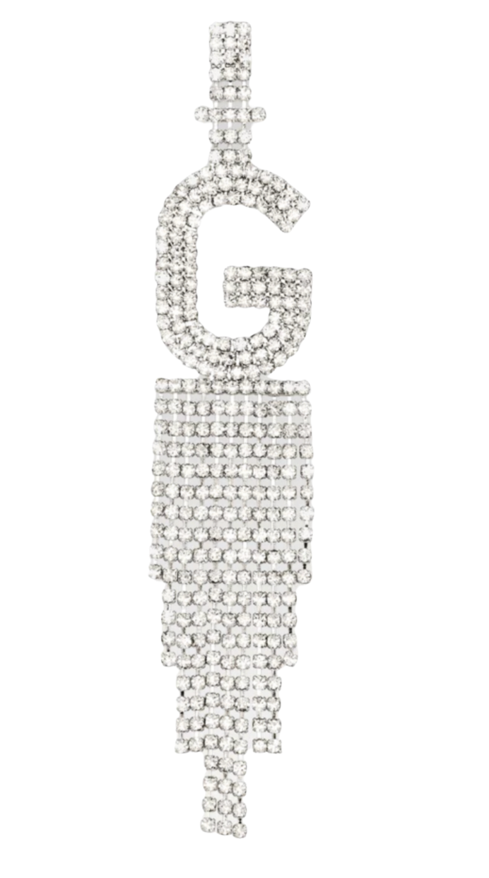 Retrofête Silver "G" Alphabet Earring