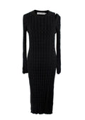 Proenza Schouler Black Ribbed Cut Out Bodycon Dress