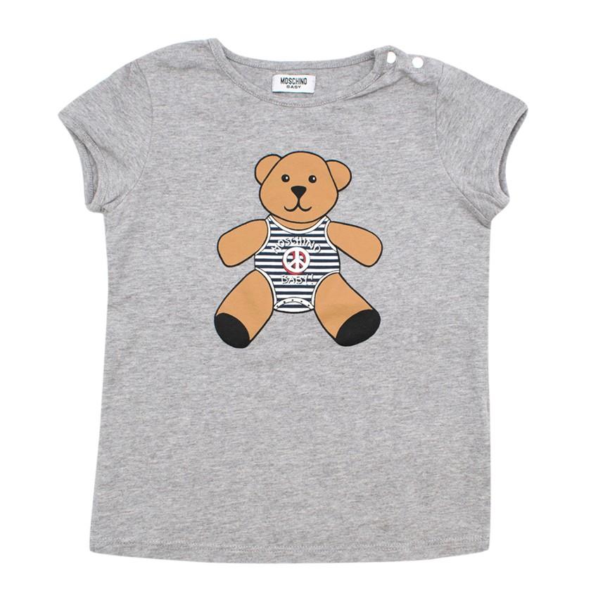 Moschino Baby Grey Teddy Bear Print T-shirt