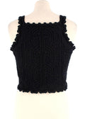 Saint Laurent Black Crochet Crop Top