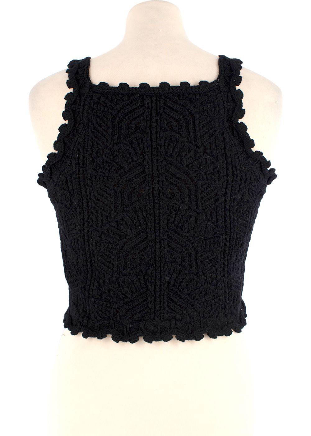 Saint Laurent Black Crochet Crop Top