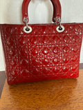 Dior Red Patent Leather Large Lady Dior