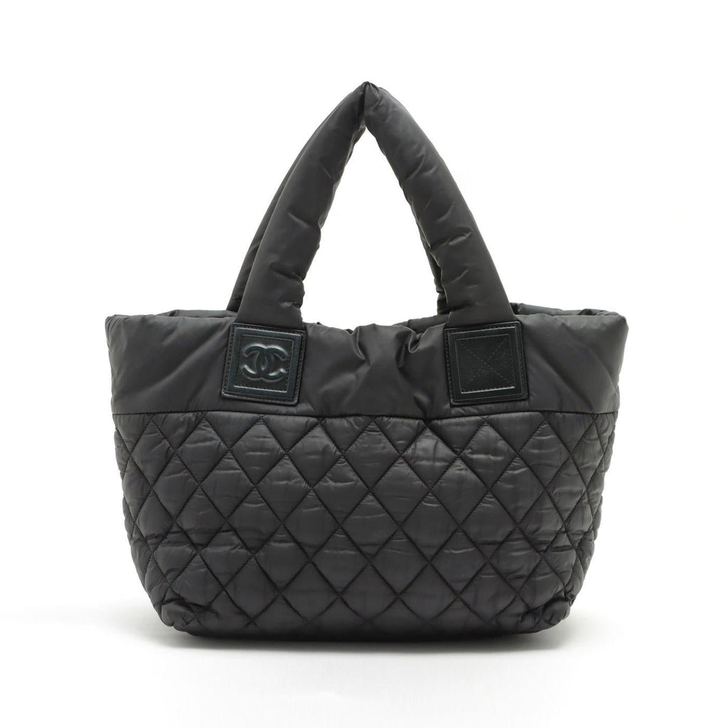 Coco Cocoon Black Nylon Quilted Tote Bag