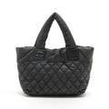 Coco Cocoon Black Nylon Quilted Tote Bag