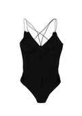Alix NYC Black Cross Strap Medina Bodysuit