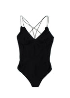 Alix NYC Black Cross Strap Medina Bodysuit