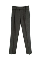 Saint Laurent Grey Belted Wool Trousers