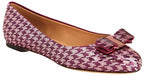 Salvatore Ferragamo Varina Houndstooth Sequin Bow Ballet Flat