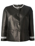 black leather cropped jacket