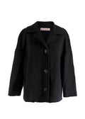 Marni Black Single Breasted Wool Cashmere Coat