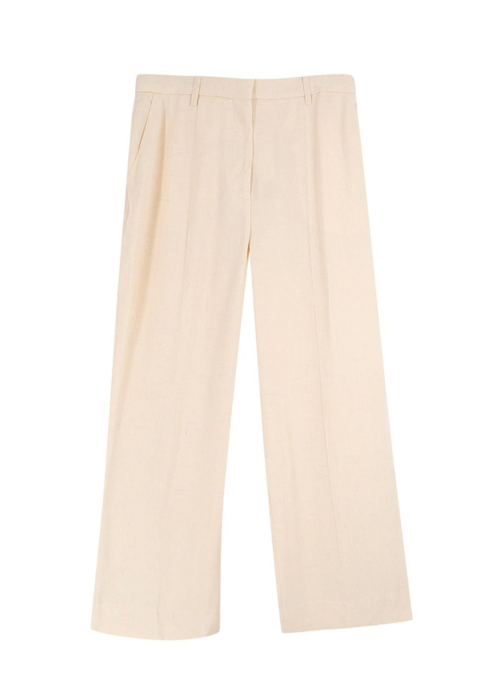 Nanushka Elaina Cream Wide Leg Trousers