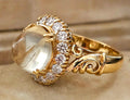 Bespoke Vintage Quartz and Diamond Cluster Ring