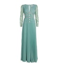 Self Portrait Green Embellished Maxi Dress