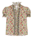 Loretta Caponi Floral High Neck Donatella Blouse
