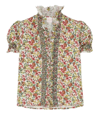 Loretta Caponi Floral High Neck Donatella Blouse
