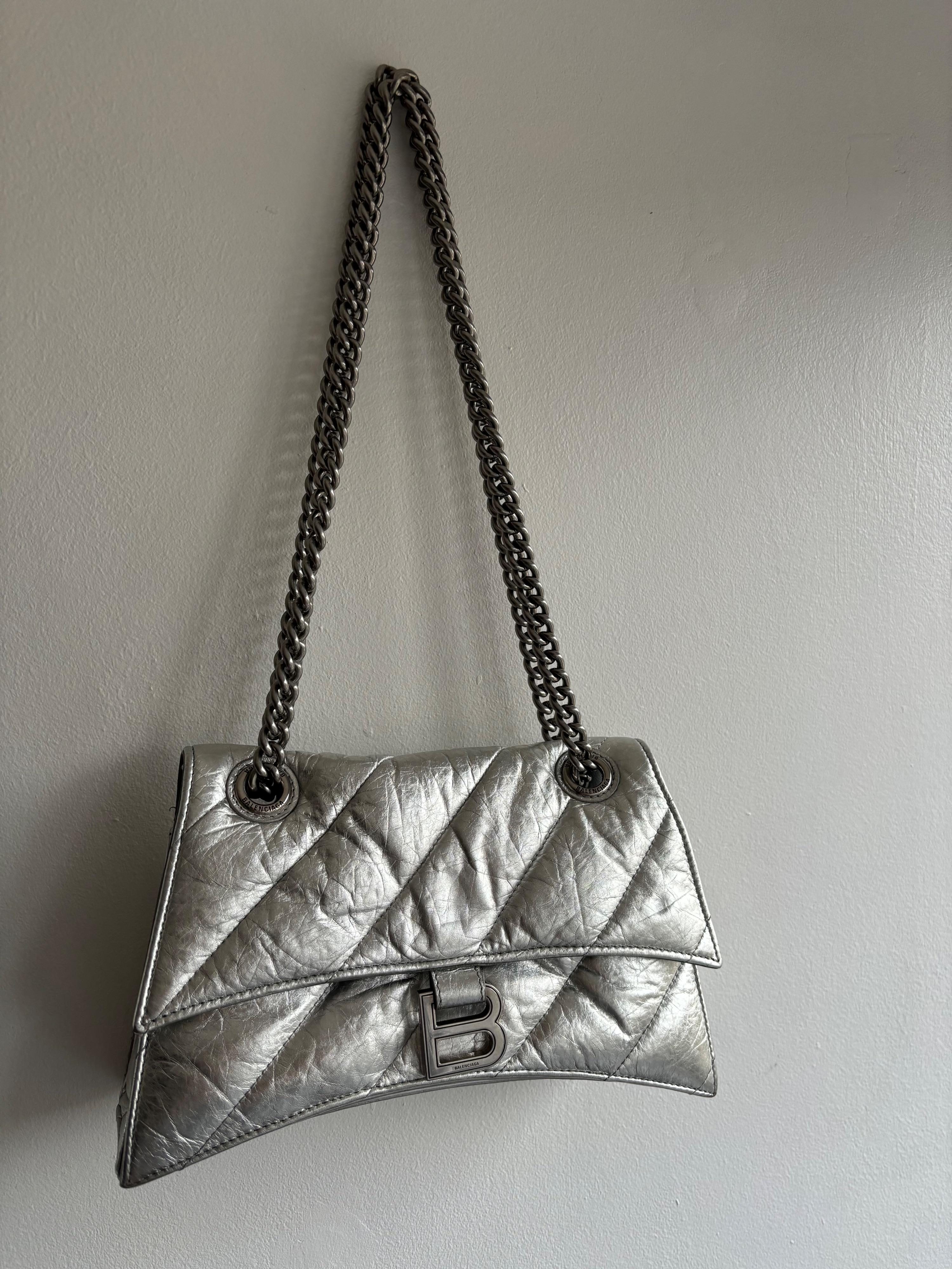 Limited Edition Silver Metallized Crush Calfskin Bag