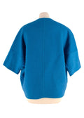 Marni Blue Short Sleeve Double Breasted Jacket with Gold Buttons