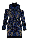 Balmain Cutout crystal-embellished velvet mini dress