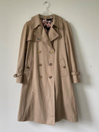 Beige Double Breasted Short Trench Coat