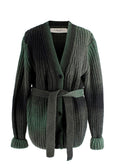 Golden Goose Green Alpaca and Wool Blend Belted Cardigan
