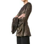 Ellery Black & Gold Brocade Wide Sleeve Top