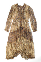Zimmermann brown printed silk-georgette midi dress