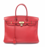 Hermès Birkin 30 Bag in Red Togo Leather with Gold Hardware