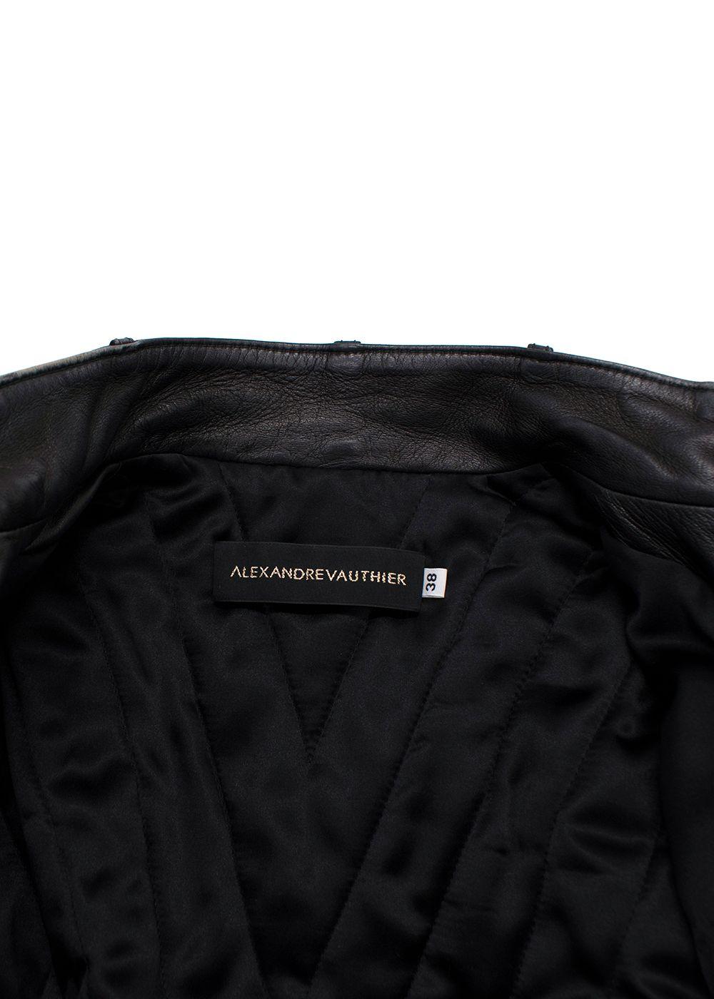 Alexandre Vauthier Black Leather Biker Jacket