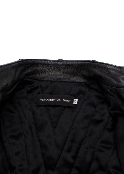 Alexandre Vauthier Black Leather Biker Jacket