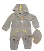 Stella McCartney Grey Merino Wool Dragon BabyGrow, Hat & Booties