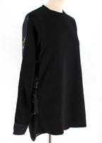 Tim Coppens Black Swallow Print High-Low Jumper