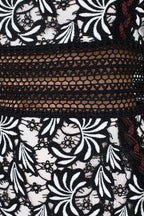 Self Portrait Black & White Floral Embroidered Dress