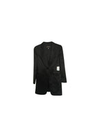 Black silk longline tuxedo jacket