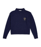 Ermanno Scervino Kids Navy Logo Patch Crew Neck Jumper