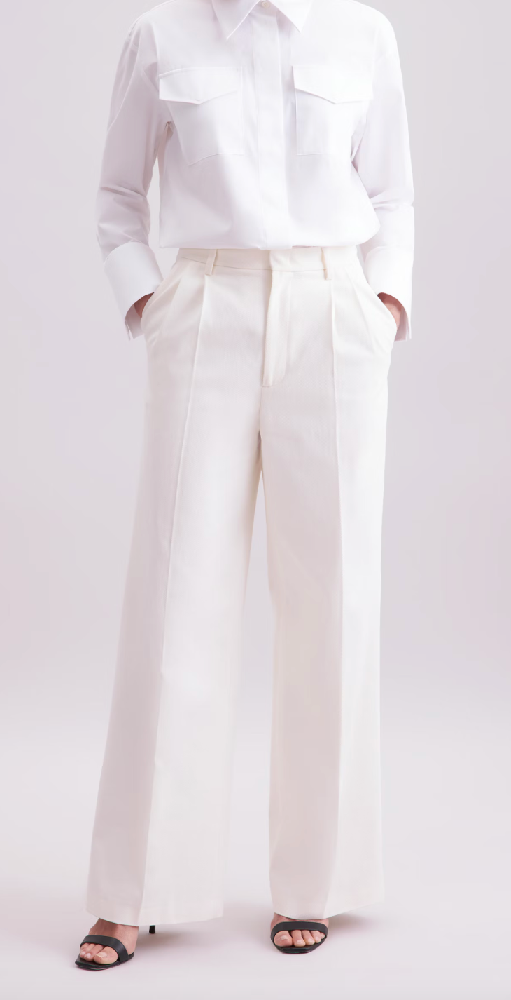 Cloudy x Seidensticker Cream Cotton Twill Trousers