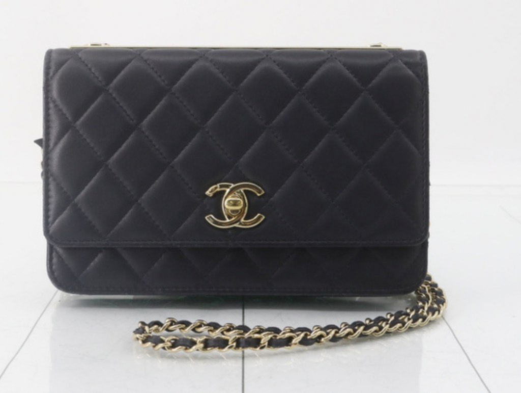 Chanel Quilted Black Leather Mini Flap Bag with Gold Tone Hardware