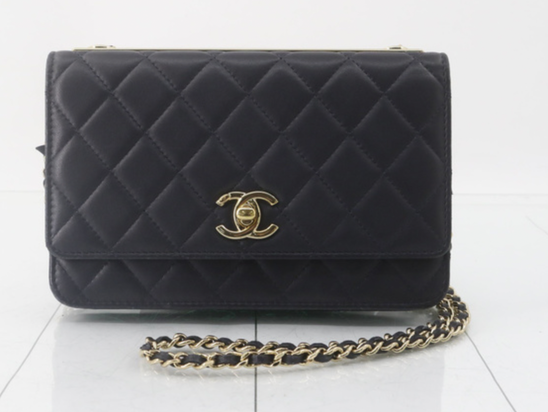 Chanel Quilted Black Leather Mini Flap Bag with Gold Tone Hardware