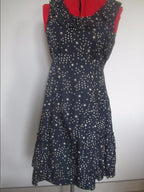 Marc by Marc Jacobs Blue White Star Print Ruffle Detail Dress