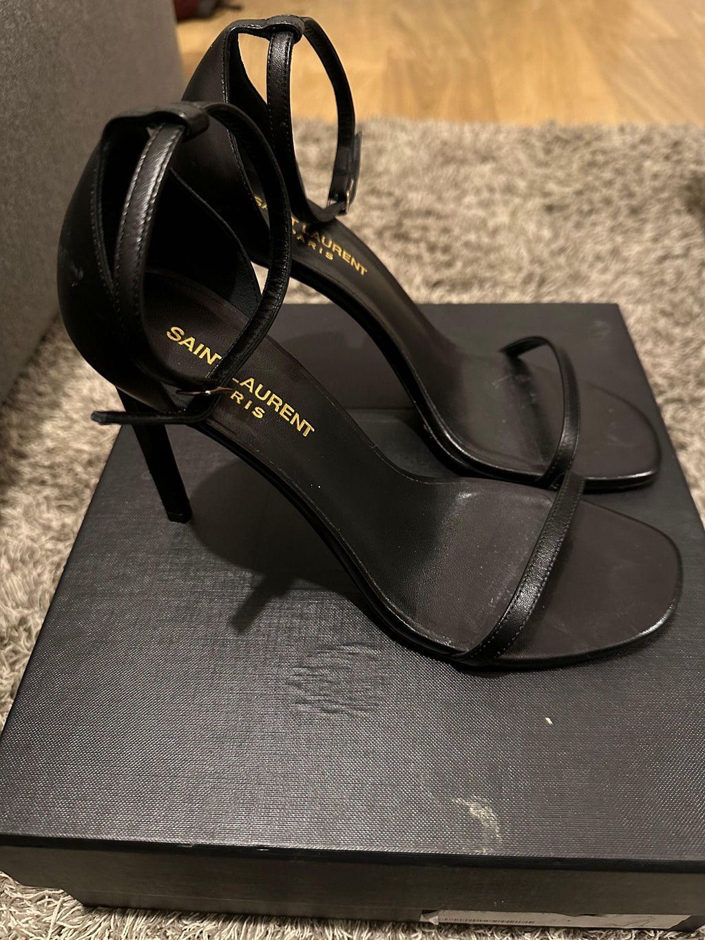 Jane 105 Black Leather Sandals