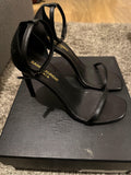 Jane 105 Black Leather Sandals