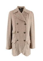 Dolce & Gabbana Beige Tweed Double Breasted Jacket