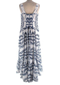 Charo Ruiz Nissy Blue and White Midi Dress