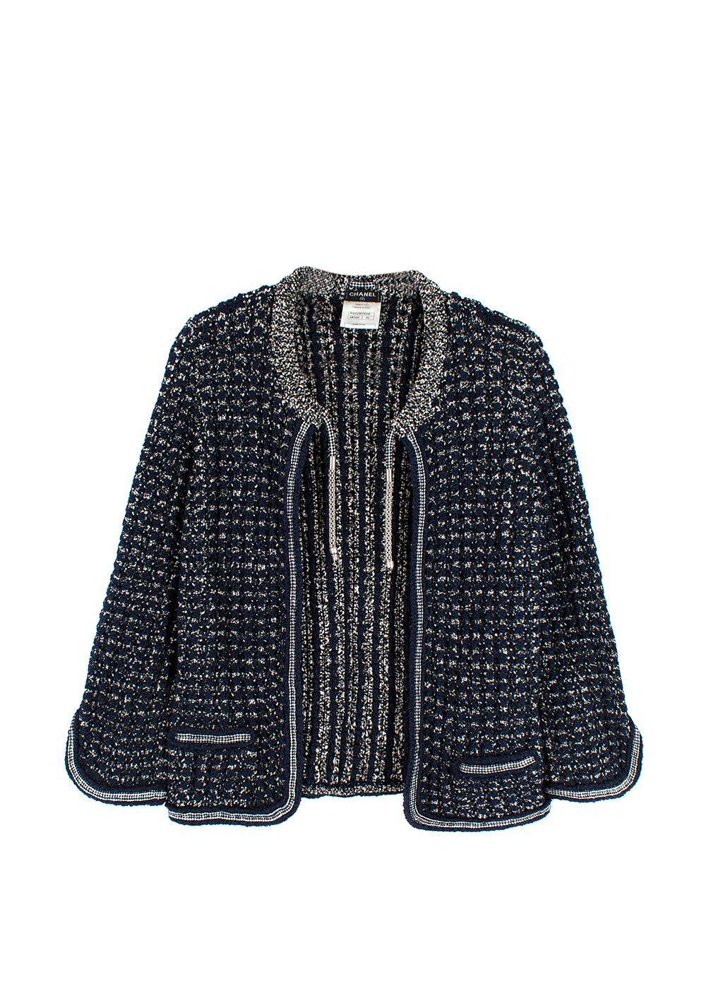 Chanel Navy Cotton Blend Knitted Cardigan