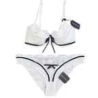 Chantal Thomass Ivory Leavers Lace Cameo Pad Bra & Brief Set