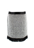 Tom Ford Silver Silk Beaded Mini Skirt